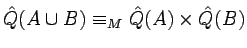 $\hat{Q}(A\cup
B)\equiv_M\hat{Q}(A)\times\hat{Q}(B)$